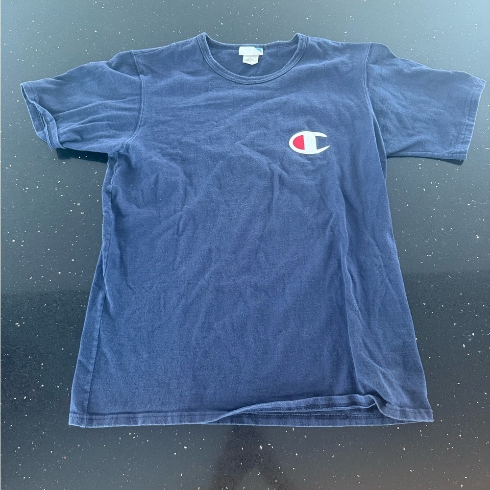 Vintage Champion Dark Blue Tee with Logo